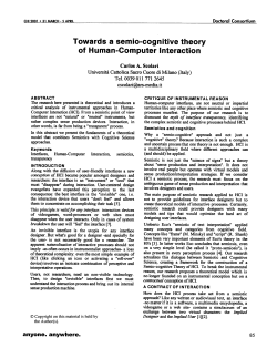 Towards a semio-cognitive theory of Human - e