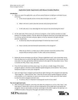 What makes me tick…tock? June 2012 Mouse actogram activity