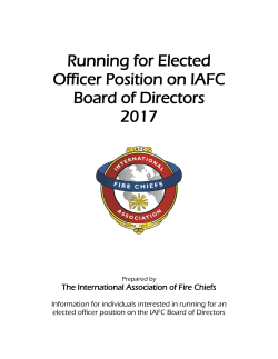 Running for Elected Officer Position on IAFC Board of Directors 2017