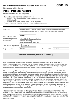 Spatial analysis of change in organic carbon and ph