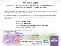 Developing the Carers Strategy and future carers services