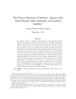 Agency with Moral Hazard, Risk Neutrality and Limited Liability