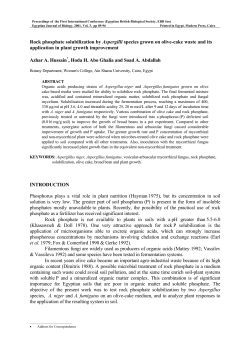 Rock Phosphate Solubilization By Aspergilli Species