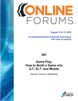 501 Game Play: How to Build a Game into ILT
