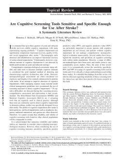 Are Cognitive Screening Tools Sensitive and