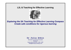 Exploring the SA teaching for effective learning compass &ndash; create