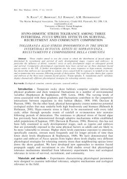 hypo-osmotic stress tolerance among three intertidal fucus species