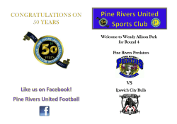 Home Game Programme Round 6 - Pine Rivers United Sports Club