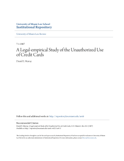 A Legal-empirical Study of the Unauthorized Use of Credit Cards