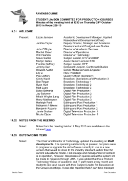PBS140103 - Production SLC 241013 draft minutes