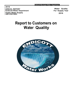 Report to Customers on Water Quality