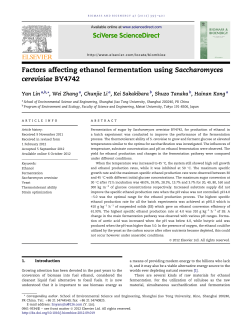 Factors affecting ethanol fermentation using Saccharomyces