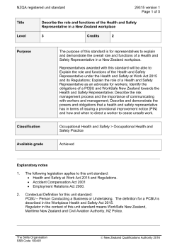 29315 Describe the role and functions of the Health and