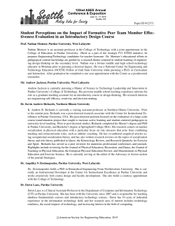 Student Perceptions on the Impact of Formative Peer Team Member