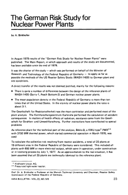 The German Risk Study for Nuclear Power Plants