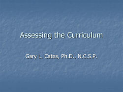 Assessing the Academic Environment