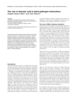 The role of abscisic acid in plant&ndash;pathogen interactions