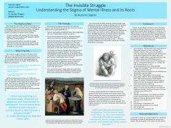 Stigma of Mental Illness and an Agenda for Change