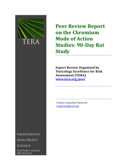 Peer Review Report on the Chromium Mode of Action Studies: 90