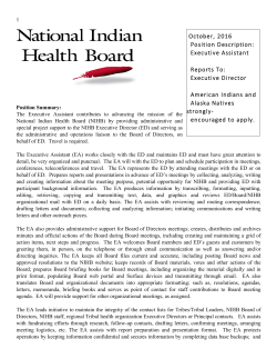 EXECUTIVE ASSISTANT Position - National Indian Education