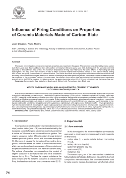 Influence of Firing Conditions on Properties of Ceramic Materials