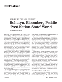 Rohatyn, Bloomberg Peddle `Post-Nation