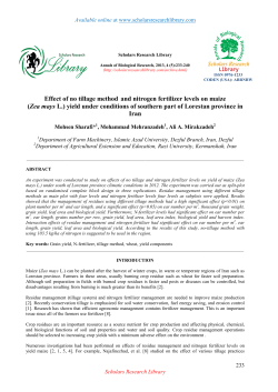 Effect of no tillage method and nitrogen fertilizer levels on maize