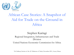 A Snapshot of Aid for Trade on the Ground in Africa