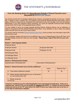 Booking Notice for Discontinuous Periods of Shared Parental Leave