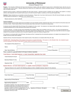 Advance Form - Controller`s Office