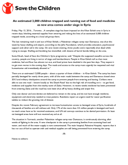 An estimated 3,000 children trapped and running out of food and