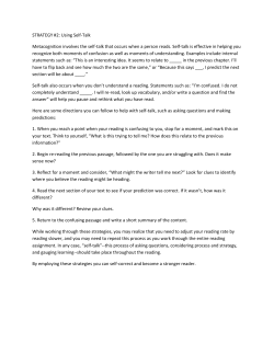 STRATEGY #2: Using Self-Talk Metacognition involves the