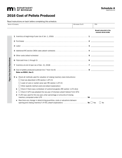 Cost of Pellets Produced - Minnesota Department of Revenue