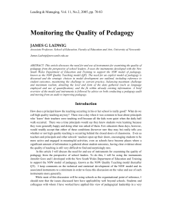 From an Audit to Improving Pedagogy