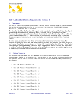 gsa certification requirements checklist - g2s 1.0.3