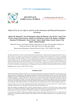 Effect of Na, K, Ca, Mg, Fe and Zn on the Structure and Physical