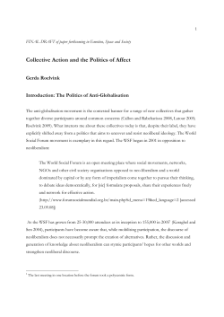 Collective Action and the Politics of Affect