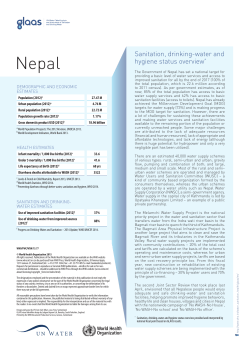 Sanitation, drinking-water and hygiene status overview*
