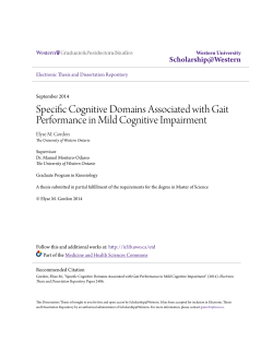 Specific Cognitive Domains Associated with Gait Performance in