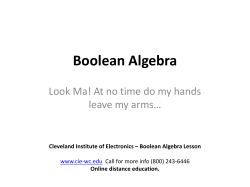 Boolean Algebra - Cleveland Institute of Electronics