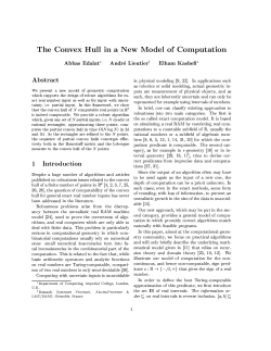 The Convex Hull in a New Model of Computation Abbas Edalat