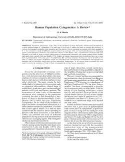 Human Population Cytogenetics: A Review - Kamla