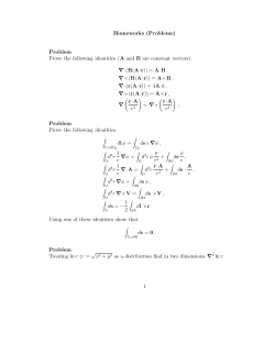 Problem Prove the following identities (A and B are constant vectors): v