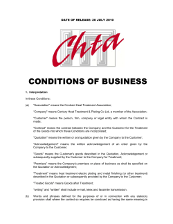 chta guidelines to conditions of business