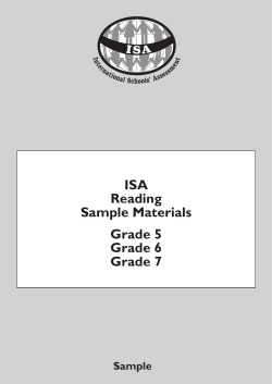 ISA Reading Sample Materials Grade 5 Grade 6