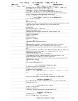 Loan File Checklist / Stacking Order