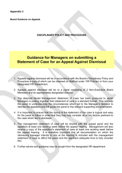 Management Guidance on Appeals