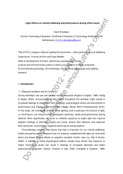 Light effects on mental wellbeing and performance during office
