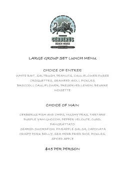 Large Group Lunch Set Menu