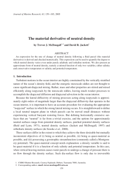 The material derivative of neutral density